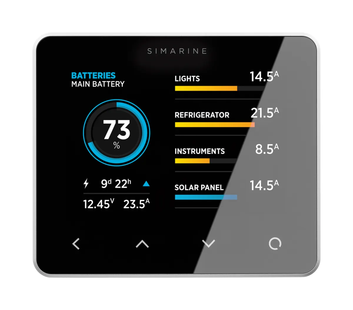 Pico battery monitoring display used to track energy system status